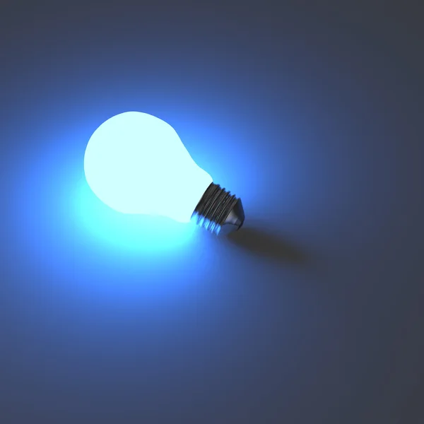 Light bulb on blue background — Stock Photo, Image