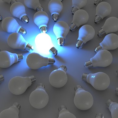 3D büyüyen ışıksız akkor B'den ayakta ampul