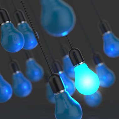 yaratıcı fikir ve liderlik kavramı ışık ampul