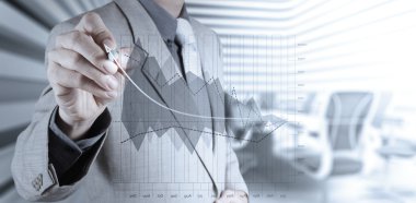 işadamı el ile yeni modern bilgisayar çalışma