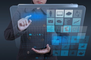 Website designer working with the new computer interface