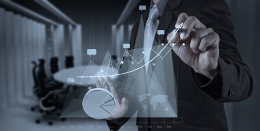 yeni modern bilgisayar ve iş s çalışma iş adamı el
