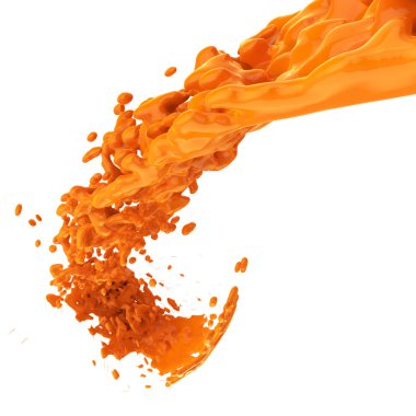 Beyaz arka plan üzerinde izole 3d boya splash