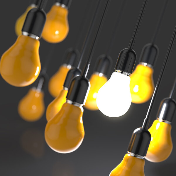 creative idea and leadership concept light bulb