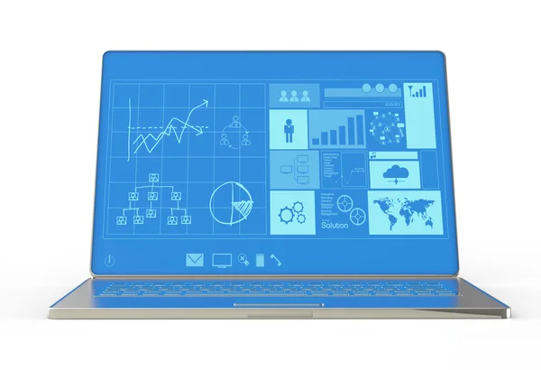 Notebook laptop ultrabook com nova interface — Fotografia de Stock