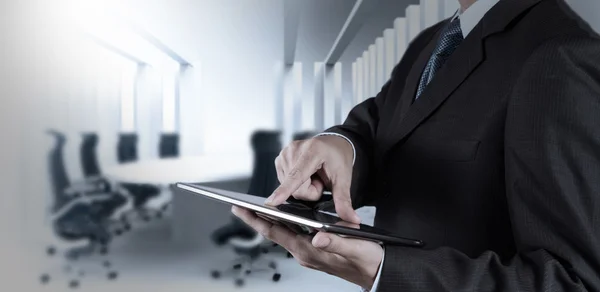 Businessman hand working with a digital tablet — Stock Photo, Image