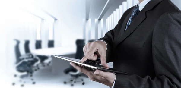 Businessman hand working with a digital tablet — Stock Photo, Image