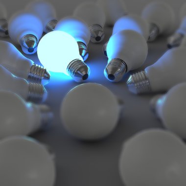 3D büyüyen ışıksız akkor B'den ayakta ampul