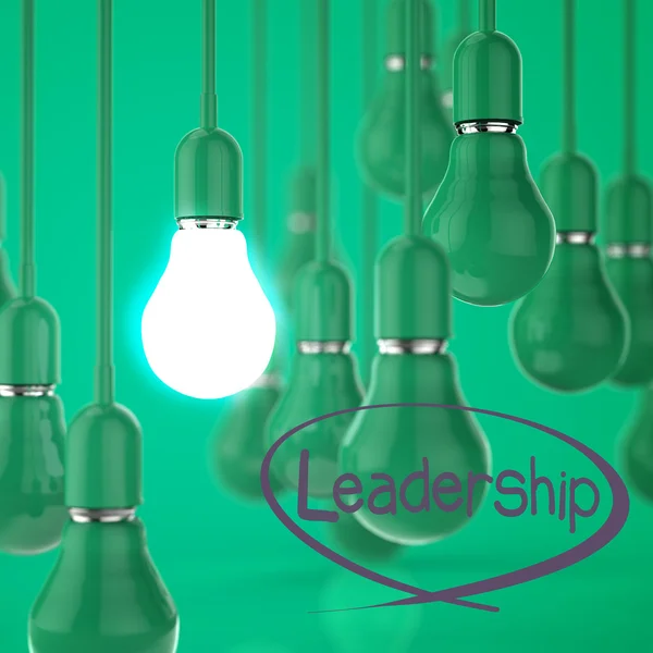 Idea creativa y concepto de liderazgo bombilla diseño 3d — Foto de Stock