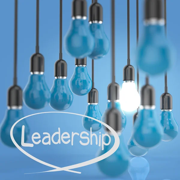 Idea creativa e concetto di leadership lampadina — Foto Stock