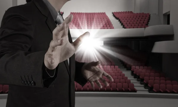 Success businessman as theater manager — Stock Photo, Image