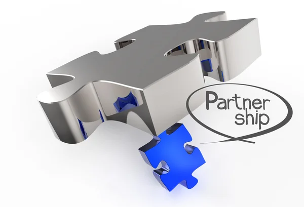Pussel partnerskap som begrepp — Stockfoto