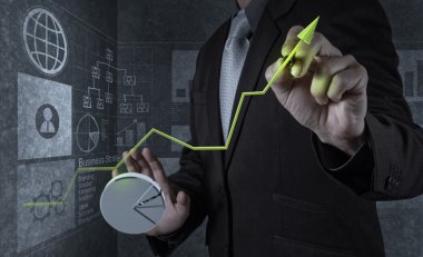 yeni modern bilgisayar ve iş s çalışma iş adamı el