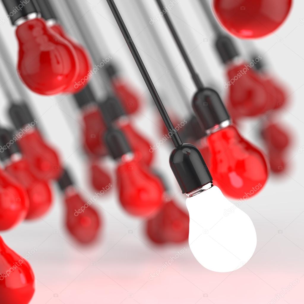 creative idea and leadership concept light bulb