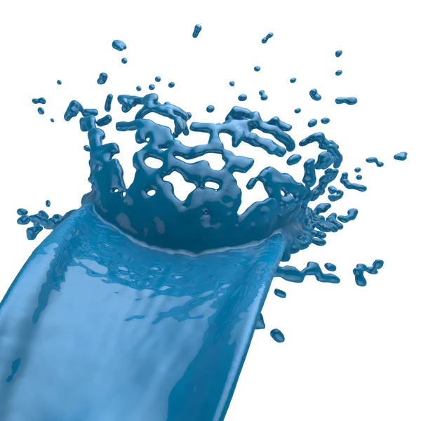 3D-verf blauw splash — Stockfoto