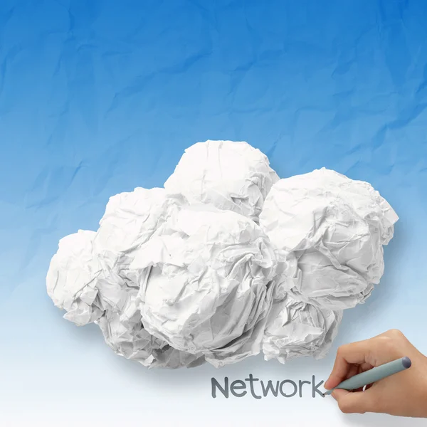Diagramme de Cloud Computing en papier froissé — Photo