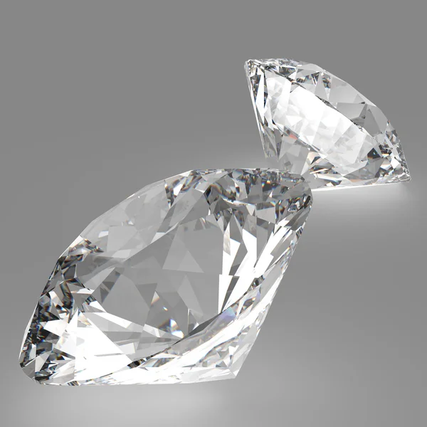 Diamants isolés sur blanc — Photo