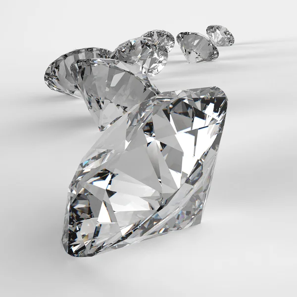 Diamanti isolati su bianco — Foto Stock