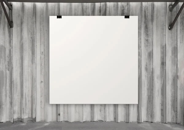 Blank paper card 3d on composition wall — Stock Photo, Image