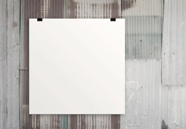 Boş kağıt kartı 3d kompozisyon duvar — Stok fotoğraf