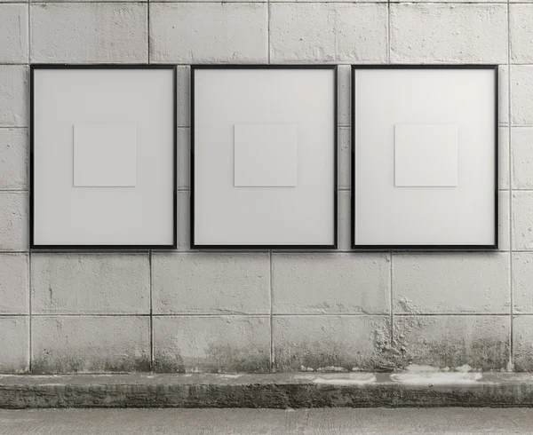 Empty modern style frame on grunge wall — Stock Photo, Image