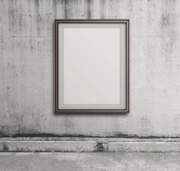 Empty modern style frame on grunge wall as concept — Stock Photo, Image