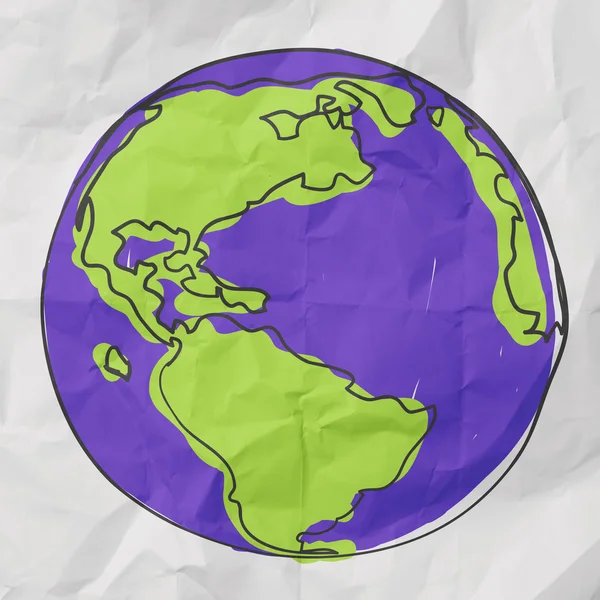 Hand drawn the earth — Stock Photo, Image