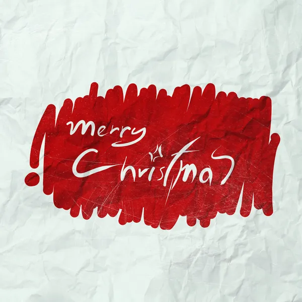 圣诞老人手上皱纹纸绘制圣诞卡片 — 图库照片