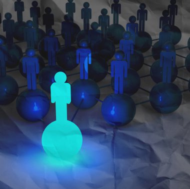 3d ışık büyüyen insan sosyal ağ ve liderlik