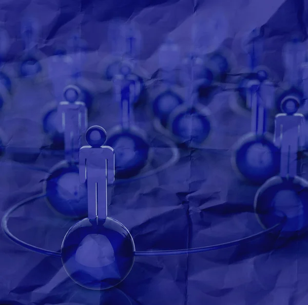 3d blue human social network and leadership — Stock Photo, Image