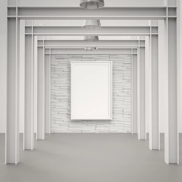 Lege moderne stijl frame op samenstelling muur als concept — Stockfoto