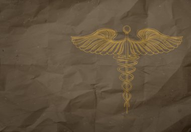 geri dönüşüm kağıt arka plan sarma caduceus el çekilmiş