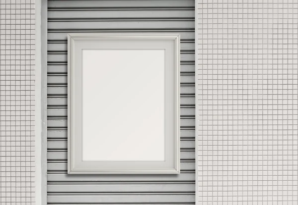 Порожня рамка сучасного стилю на композитній стіні як концепція — стокове фото