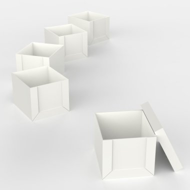 3D açık boş kutu olarak kavramı kutu dışında düşünme