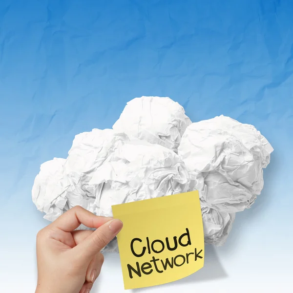 Crumpled paper Cloud Computing diagram — Stock Photo, Image