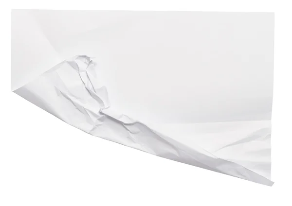 Fehér gyűrött papír háttér textúra — Stock Fotó