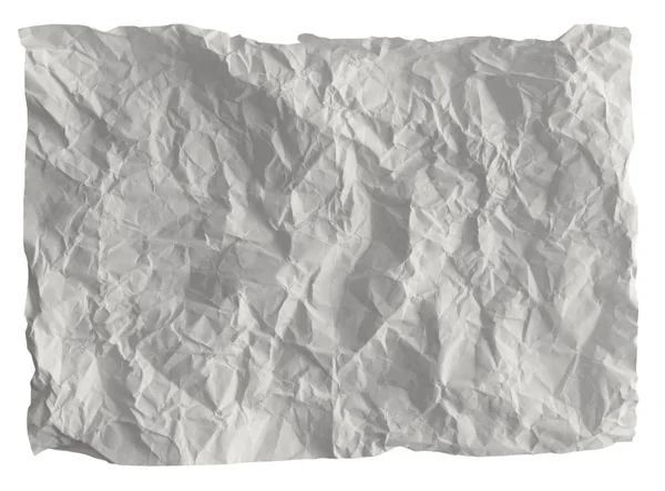 Weiße zerknüllte Papier Hintergrund Textur — Stockfoto