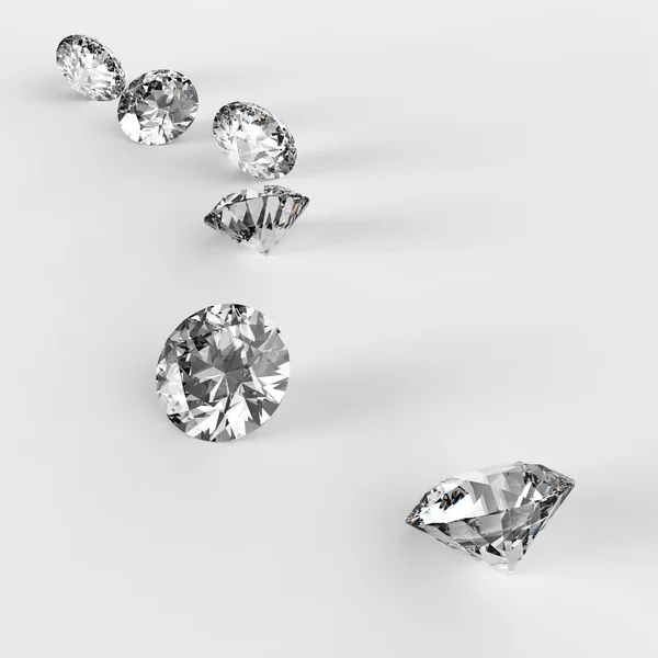 Diamantes 3d en composición como concepto —  Fotos de Stock