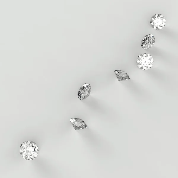 Diamantes 3d en composición como concepto —  Fotos de Stock