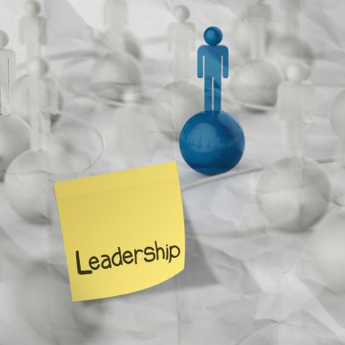 Yapışkan not ve liderlik 3d insan sosyal ağ