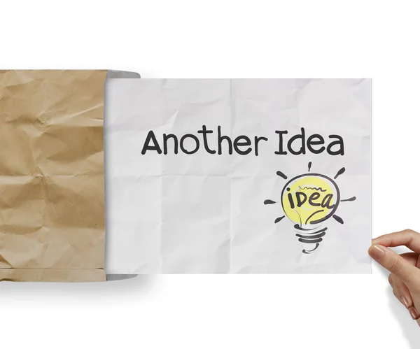 Outra ideia lâmpada com fundo envelope reciclar — Fotografia de Stock