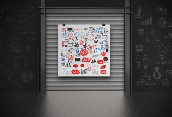 Podnikatelský koncept na plakát s složení stěny — Stock fotografie