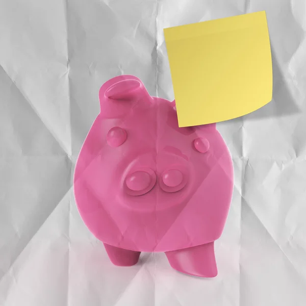 Smart investment with sticky note on winner piggy bank — Stock Photo, Image