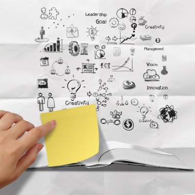 Yapışkan notu zaman boş kitap öğrenmek ve sıçrama seçim renkler