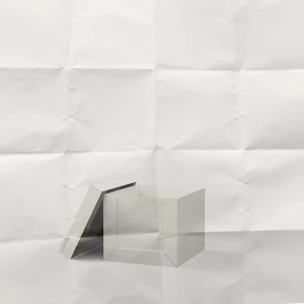 Thinking outside the box on crumpled paper as concept — Stock Photo, Image