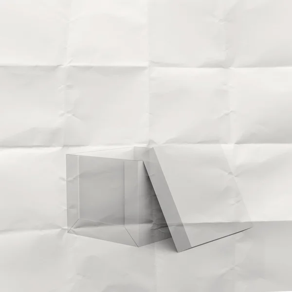 Thinking outside the box on crumpled paper as concept — Stock Photo, Image