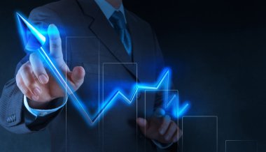 gösteren sanal grafik iş işadamı ele