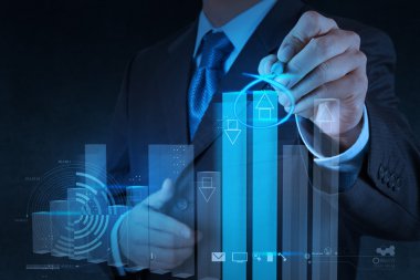 Çizim sanal grafik iş işadamı el