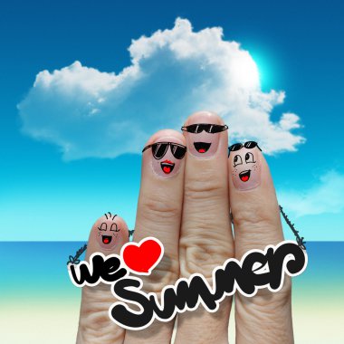 Finger family travels at the beach and we love summer word clipart