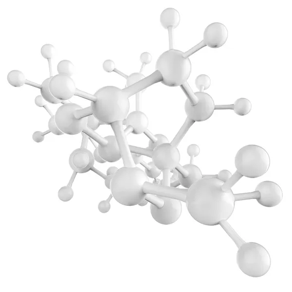 Молекула белого цвета 3d — стоковое фото
